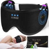 LC-dolida 3D Uyku Maskesi - Bluetooth Kablosuz Müzik - Siyah İpek thumbnail 1