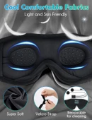 LC-dolida 3D Uyku Maskesi - Bluetooth Kablosuz Müzik - Zarif Siyah thumbnail 2