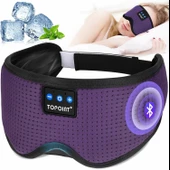 TOPOINT Uyku Kulaklıkları Bluetooth Uyku Maskesi - Mor thumbnail 1