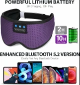 TOPOINT Uyku Kulaklıkları Bluetooth Uyku Maskesi - Mor thumbnail 3