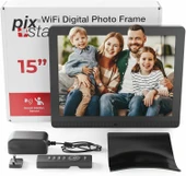 Pix-Star 15 Inc WiFi Dijital Resim Çerçevesi - Video ve Fotoğrafları Paylaşın thumbnail 1