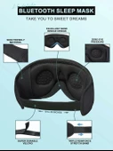 LC-dolida 3D Uyku Maskesi - Bluetooth Kablosuz Müzik - Siyah thumbnail 2