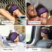 TOPOINT Uyku Kulaklıkları Bluetooth Uyku Maskesi - Mor thumbnail 4