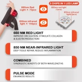 JOBYNA Kızılötesi Işık ve Kırmızı Işık Cihazı, Taşınabilir 660nm Kırmızı Işık thumbnail 2
