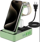 Tacelary 8'i 1 arada 100W Alüminyum Alaşımlı Şarj İstasyonu - Yeşil thumbnail 1