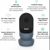 Owlet Cam 2 - Kameralı ve Sesli Video Bebek Monitörü - Uyku Zamanı Mavisi thumbnail 2