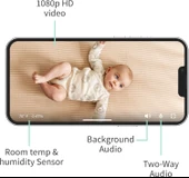 Owlet Cam 2 - Kameralı ve Sesli Video Bebek Monitörü - Beyaz thumbnail 3