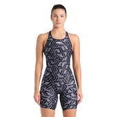 Arena Printed Full Body Kadın Siyah Yüzücü Mayosu 007909500 thumbnail 3