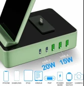 Tacelary 8'i 1 arada 100W Alüminyum Alaşımlı Şarj İstasyonu - Yeşil thumbnail 3