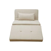 Cube Katlanır Yataklı Puf - Vizon 96x189x42.5 / 96x168x92.5 cm thumbnail 6