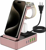 Tacelary 8'i 1 arada 100W Alüminyum Alaşımlı Şarj İstasyonu - Pembe thumbnail 1