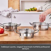 Karaca Vapor New Indüksiyon Tabanlı 6 Parça Sahan Çelik Tencere Seti thumbnail 4