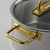 Jumbo Assos Midi 3'lü Titanyum Gold Tencere Seti thumbnail 5