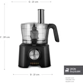 Karaca Mastermaid Power 10 In 1 Mutfak Robotu Black thumbnail 2