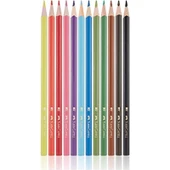 Faber-Castell Boya Kalemi 12 Renk Tam Boy Üçgen Plastik Tüp thumbnail 3