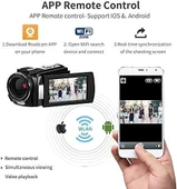 ORDRO 4K IR Gece Görüşü 1080P 60FPS Dijital WiFi Video Kamera Kaydedici thumbnail 3