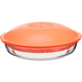 Store Turuncu Plastik Kapaklı Şeffaf Cam Buharda Pişirici, 2.8 Litre thumbnail 1