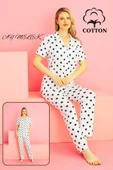 Kadın Pijama Takımı %100 Pamuklu Gömlek ve Pijama Seti thumbnail 11