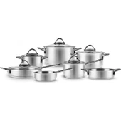 Karaca Ada 12 Parça Indüksiyon Tabanlı Çelik Çeyiz Tencere Seti V2 thumbnail 3