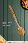 Zeytin Ağacı Ahşap Tahta Kaşık Çatal Kevgir Spatula Seti ( Zeytin Ağacı ) Ağaç Kaşık 7 Li Set thumbnail 7
