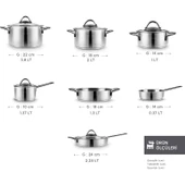 Karaca Ada 12 Parça Indüksiyon Tabanlı Çelik Çeyiz Tencere Seti V2 thumbnail 2