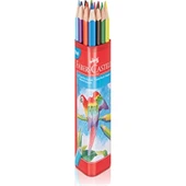 Faber-Castell Boya Kalemi 12 Renk Tam Boy Üçgen Plastik Tüp thumbnail 2
