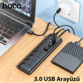 Hoco HB40 7xUSB 3.0 Anahtarlı USB Hızlı Şarj ve Veri Okuyucu thumbnail 2