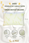 Bambu Yastık Silikon Elyaf Dolgulu Fermuarlı Yıkanabilir Antialerjik Yastık thumbnail 3