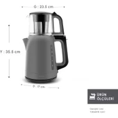 Karaca Mega Tea 1501 Cam Çay Makinesi Space Gray 1500 W thumbnail 2