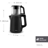 Karaca Mega Tea 1501 Cam Çay Makinesi Black 1500 W thumbnail 2