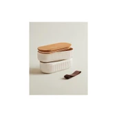 Coco Magou 2'li Ahşap Kapaklı Saklama Kabı, 500 Ml, Soft Ekru thumbnail 2