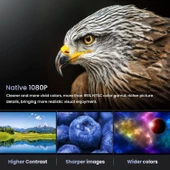 HOMPOW 1080P Full HD Bluetooth Projektör - 9500 Lümen thumbnail 2