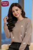 Kadın Triko Kazak Yumuşak Dokulu Bisiklet Yaka Kazak thumbnail 2
