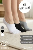 Kadın Çorap (6 Çift) Nefes Alan Terletmez Kaliteli Pamuklu Babet Çorap thumbnail 1