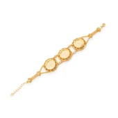 Altın Kaplama İmitasyon Çiçek Desenli Üç Çeyrek Altınlı Bileklik BLK-1221 thumbnail 1