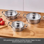 Karaca Vapor New Indüksiyon Tabanlı 6 Parça Sahan Çelik Tencere Seti thumbnail 5