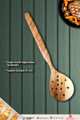 Zeytin Ağacı Ahşap Tahta Kaşık Çatal Kevgir Spatula Seti ( Zeytin Ağacı ) Ağaç Kaşık 4 Lü Set thumbnail 5