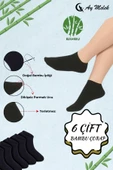 Kadın Çorap (6 Çift) Kısa Patik Bambu Esnek Terletmez Erkek Çorap thumbnail 5