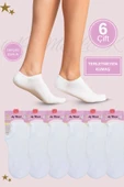 Kadın Kısa Çorap 6 Çift Pamuklu Penye Likralı Sneakers Görünmez Çorap thumbnail 5