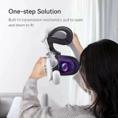 KIWI design Konforlu Pilli Sesli Kafa Bandı 6400mAh - Quest 2 ile Uyumlu thumbnail 3