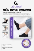 Kadın Kısa Çorap 6 Çift Pamuklu Penye Likralı Sneakers Görünmez Çorap thumbnail 4