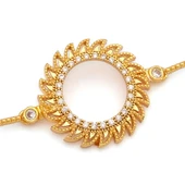 Altın Kaplama İmitasyon Güneş Model Nazar Boncuklu Çeyrek Çerçeveli Bileklik BLK-1218 thumbnail 2