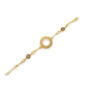 Altın Kaplama İmitasyon Güneş Model Nazar Boncuklu Çeyrek Çerçeveli Bileklik BLK-1218 thumbnail 1