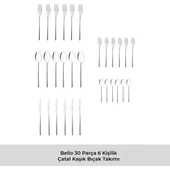 Emsan Bello 30 Parça 6 Kişilik Çatal Kaşık Bıçak Takımı thumbnail 6