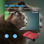 DIGITNOW USB Video Yakalama Kartı 4K/60Hz HDR10 Sıfır Gecikmeli - Kırmızı thumbnail 3