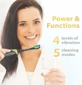 Wagner Stern Basınç Sensörlü Ultrasonik Beyazlatıcı Diş Fırçası - Siyah-Altın thumbnail 3