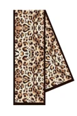 I74 %100 İpek Leopar Desenli Kadın Fular thumbnail 2