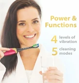 Wagner Stern Basınç Sensörlü Ultrasonik Beyazlatıcı Diş Fırçası - Bordo-Altın thumbnail 3