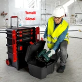 Tekerlekli 5 Katlı Taşınabilir 70 Litre Organizer Bölmeli Kulplu Kilitli Takım Çantası Alet Çanta thumbnail 5