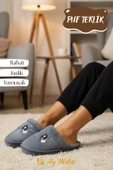 Kadın Ev Terliği Kışlık Peluş Pofuduk (Hayvan Figürlü) Kaymaz Taban Terlik thumbnail 1
